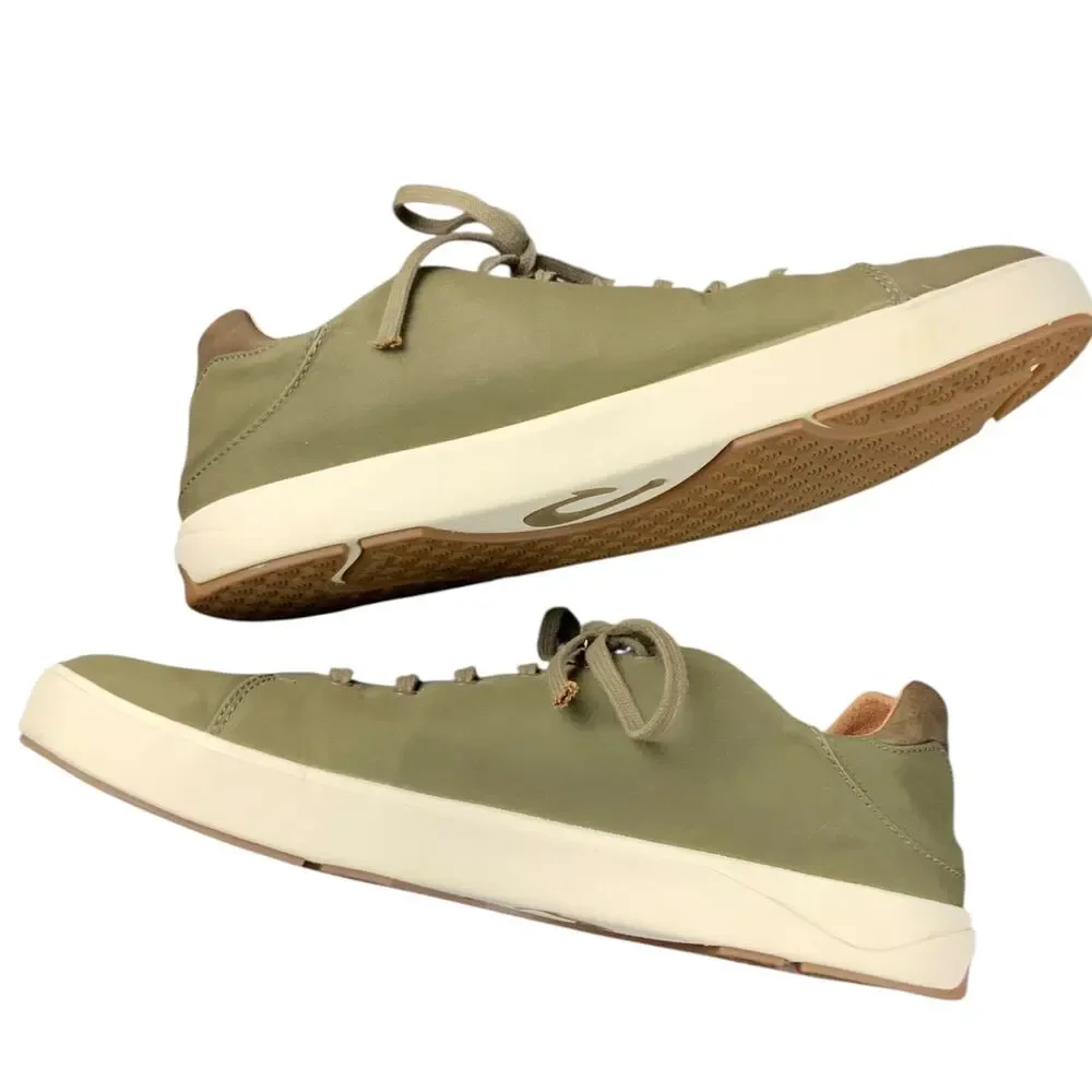 OluKai Laeʻahi Li Men’s 12 Olive Green Casual Comfort Shoes Sneakers Business